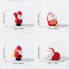 Set of 4 Cartoon Santa Ornaments Resin Miniature Sculpture Christmas Gift For Home Office and Garden Landscape Decors