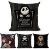 Nightmare Before Christmas Cotton Linen Throw Pillow Case Sofa Cushion Cover Home Decor