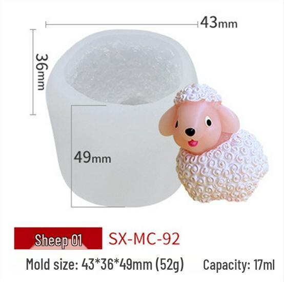 Mucegai din silicon Sanxin Oaie Cârlionțată pentru Săpun DIY, Lumânare și Copt Prăjituri
