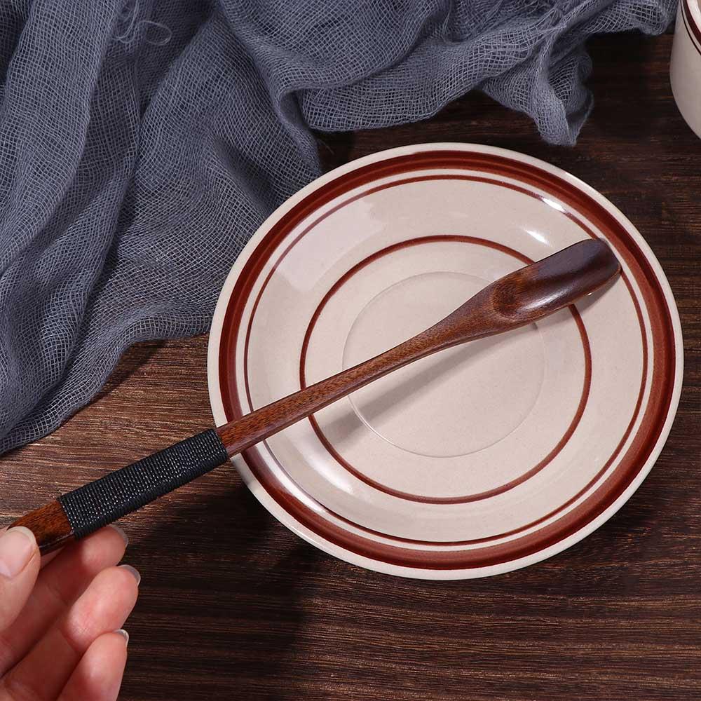 Cake Dessert Wooden Stirring Long Handle Cappuccino Teaspoon Espresso Spoon Coffee Scoop Stirrer