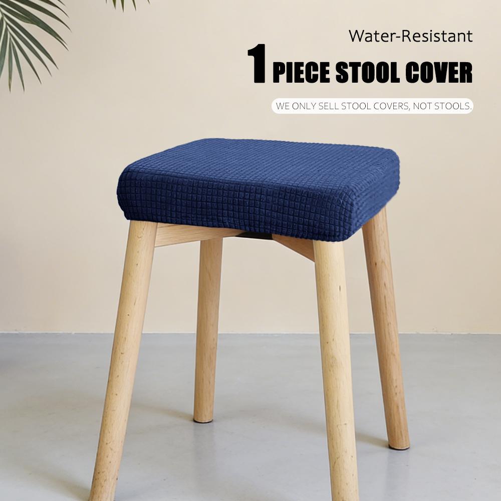 Jacquard Chair Seat Cover Elastic Rectangle Bar Stool Cover Elastic Chair Protector Removable Dust Covers Square Stool Covers