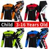 Set echipament motocross pentru copii Kituri Tricou Pantaloni Tineret copil verde Motocicletă negru 3 4 5 6 7 8 9 10 ani Costum off-road albastru portocaliu Enduro cross băiat fată