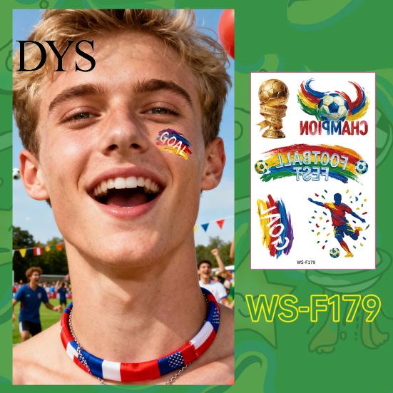 Tattoo Stickers Waterproof Sweatproof Temporary Tattoos for Club Decals Events Parties Football Fans Makeup Face