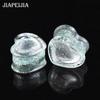 2pcs 6-50mm Twinkle Heart-shaped Ear Plug Tunnels Gauges Ear Stretcher Body Jewelry for Women Men