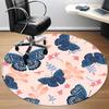 1 Stück Schmetterling Blumig Büro Runder Teppich, Innenmatte Geeignet Für Büro, Unter Bürostühlen Schlafzimmer Wohnzimmer Heimdekoration, Raumdeko