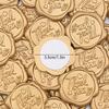 50PCS Wax Seal Stickers - Thank You Words Wedding Invitation Envelope Seal Stickers, Self- Adhesive Antique Gold Stickers
