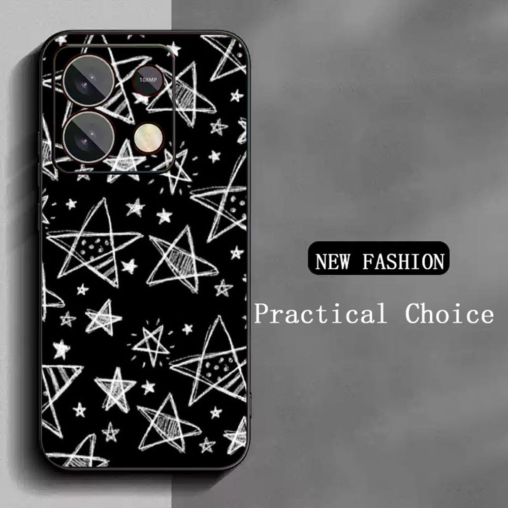 Fashion stars hot selling pattern Phone Case For Redmi Note 14 13 12 11 Pro Plus S 5G 14C A3 Soft Black Phone Cover