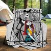 1pc, Jack Skellington and Sally Blanket Seasonal Home Decorative Throw for All Seasons, Living Room, Travel, Camping, Car Blankets