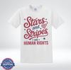 Stars and Stripes und Menschenrechte Patriotisches Gleichheits-Protest-T-Shirt