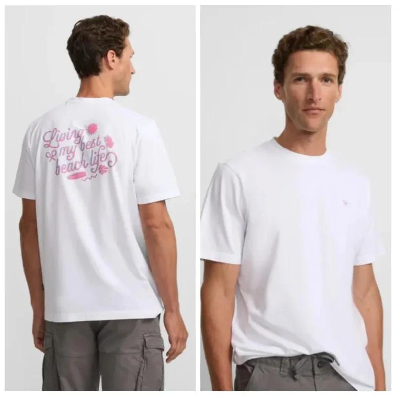 

Silbon Summer New Letter Print Men s and Women s Short-sleeved T-shirt Top Comfortable Sports Fitness Breathable Top T-shirt S чорний