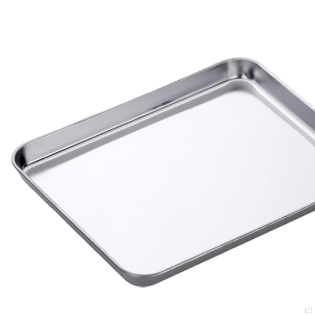 Stainless Steel Oven Tray Baking Sheet, Compact Sturdy Nonstick Pan, Food Serving Pan Flat
