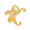 Casual Resort Style Starfish Open Bracelet - Stainless Steel, Vacuum Plated Gold