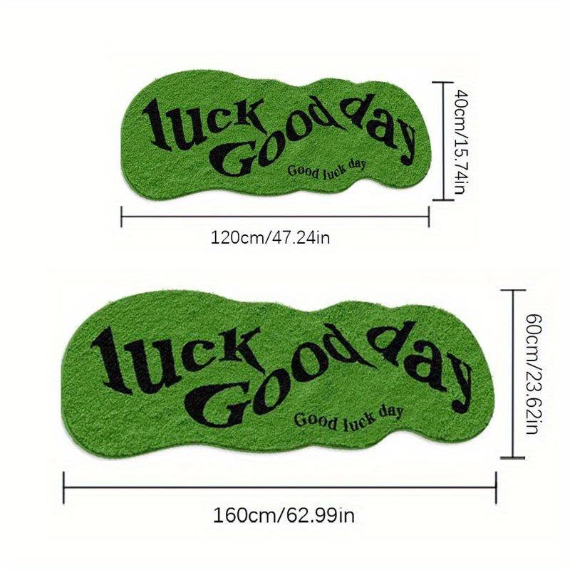 

Green Carpet Brings Good Luck To The Day Bedside Floor Mat Soft Non-Slip Doormat Rug For Bedroom Floor Mat Home Decor 40X120CM (1.3X3.9FT