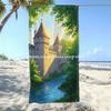 Pixel Art Fairy Castle Beach Towel Patterned Sunscreen And Windproof Suitable For Swimming Pool Camping Travel Blanket