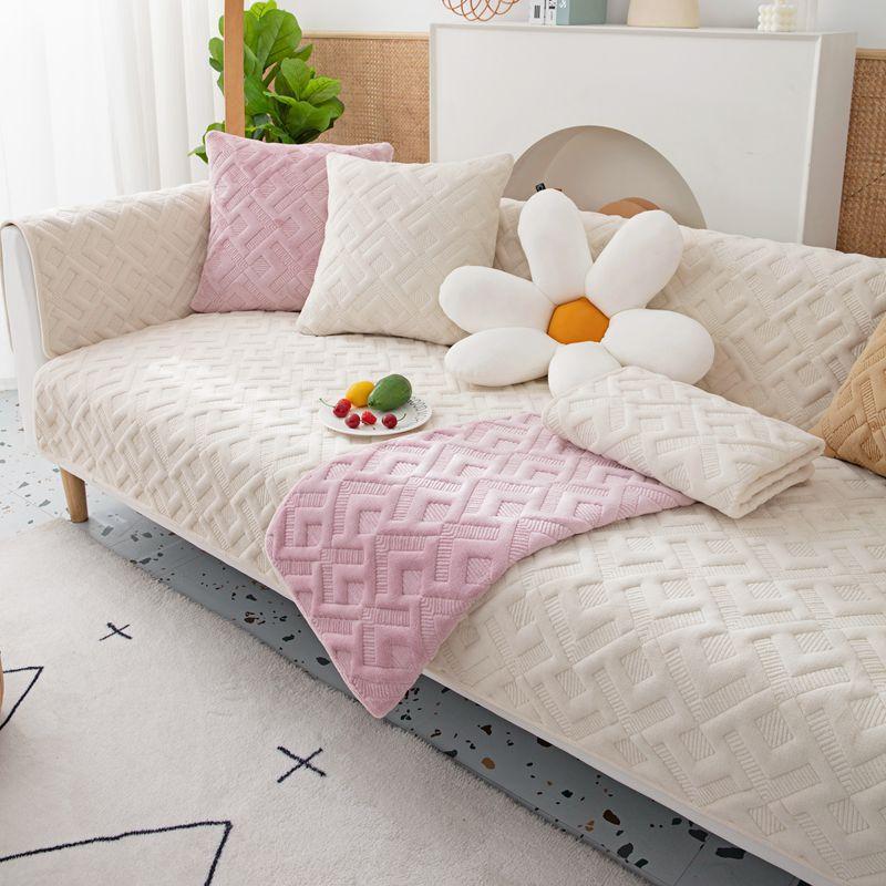 Nordic Ins Pernă de canapea Pernă simplă Toamnă și iarnă Husă de pluș Husă de canapea din pânză Husă de canapea retro Prosop îngroșat