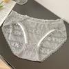 Lace Underwear Women's Pure Cotton Antibacterial Ice Silk Traceless Summer Mid Waist Sexy Girl Triangle Shorts