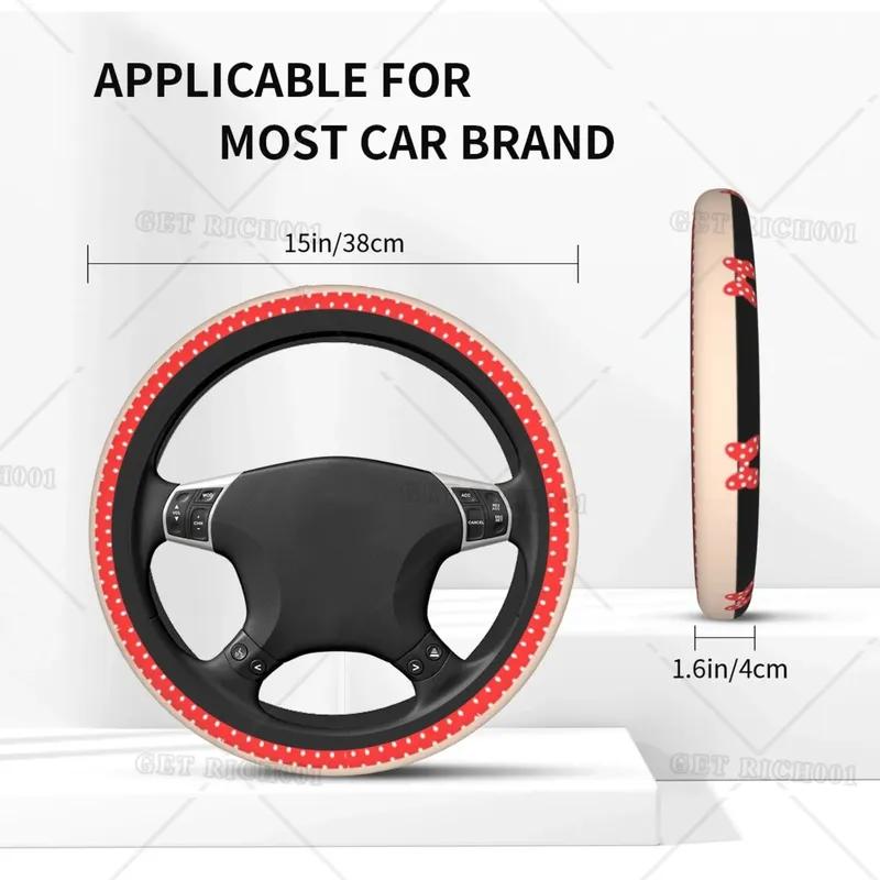 Coprivolante Cartoon a Pois con Fiocco per Donne Accessori Decorazione Auto Modello Stampato Taglia Unica Regalo Accessori Auto