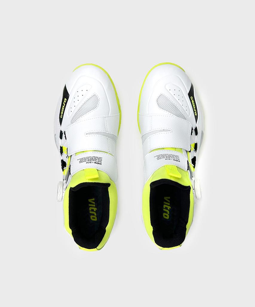 Vitro Unisex Badminton Shoes Puna 03 (White & Lime) Boa Fit System