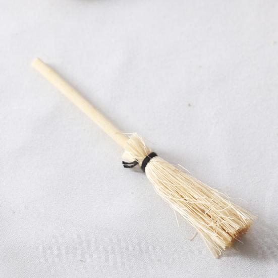 2Pcs Dollhouse Broom Fine Workmanship Handmade Portable Miniature Mini Craft Broom Dollhouse Accessories