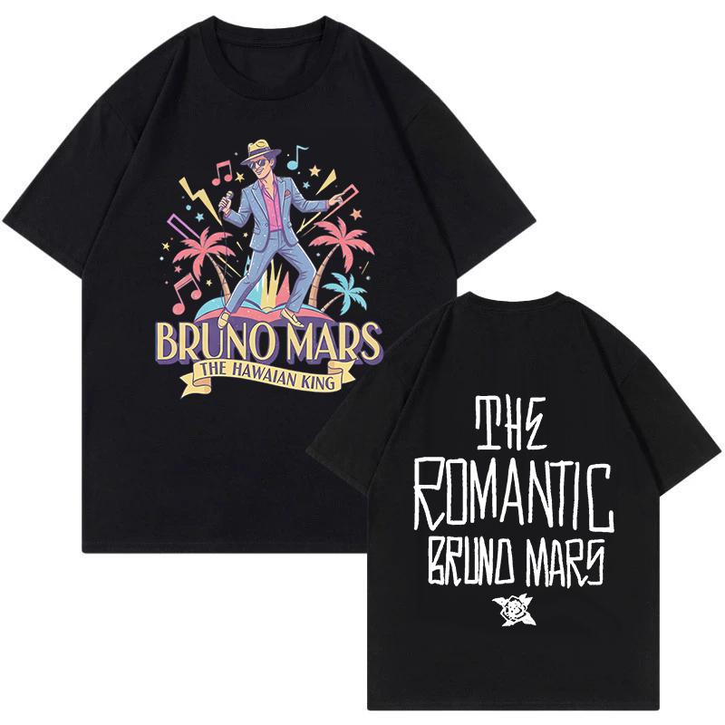 New Bruno Mars Print Vintage Tshirt The RoUnisextic Tour 2026 Graphic T Shirt Unisexs Clothing Women Fashion Summer T Shirt