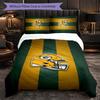 Green Bay Packers Pattern Microfiber 3Pcs Bedding Set Decor Duvet Cover Set For Bedroom Home Use