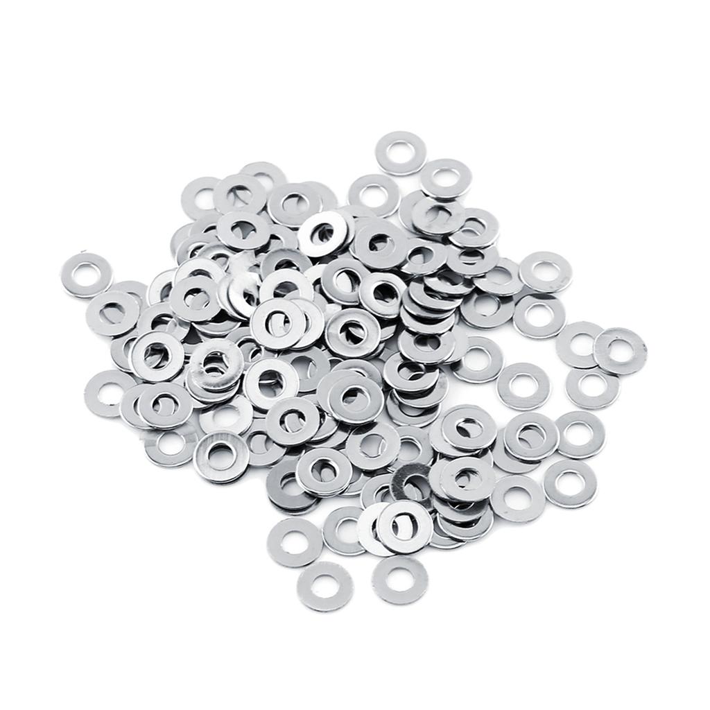 100pcs  304 Stainless Steel  Metric flat Washers Screw Repair Kit Tool M3 M4 M5 M6 M8 M10 (M3)