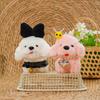 Cute Teddy Dog Plush Doll With Heart Necklace For Gift And Decor