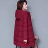 Women's Winter Casual Plus Size Mid-Length Jacket Solid-Color Hooded Warm Jacket