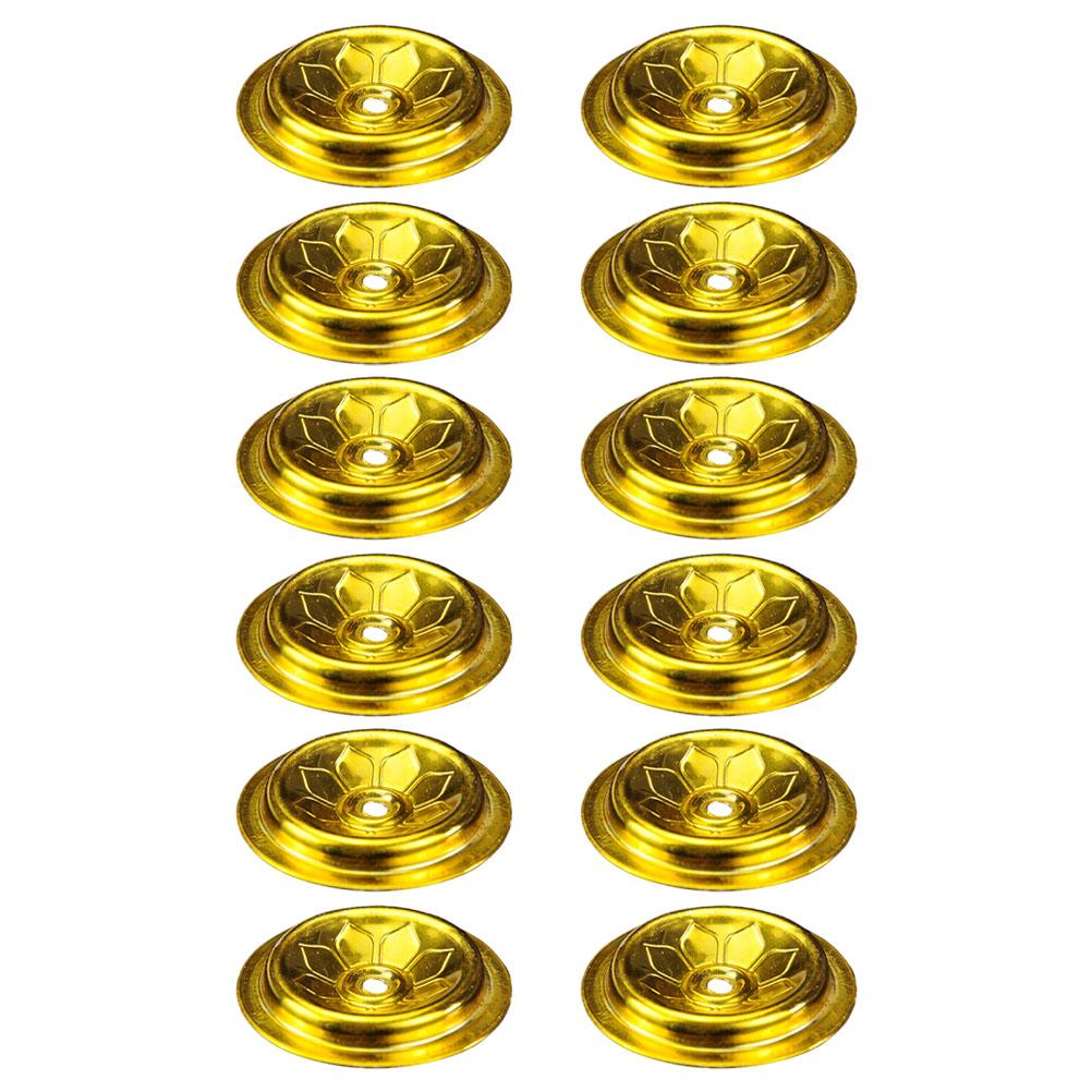 

12 Pcs Oil Lamp Wick Float Wicks DIY Making Accessories Aluminum Floating Holder золотистый