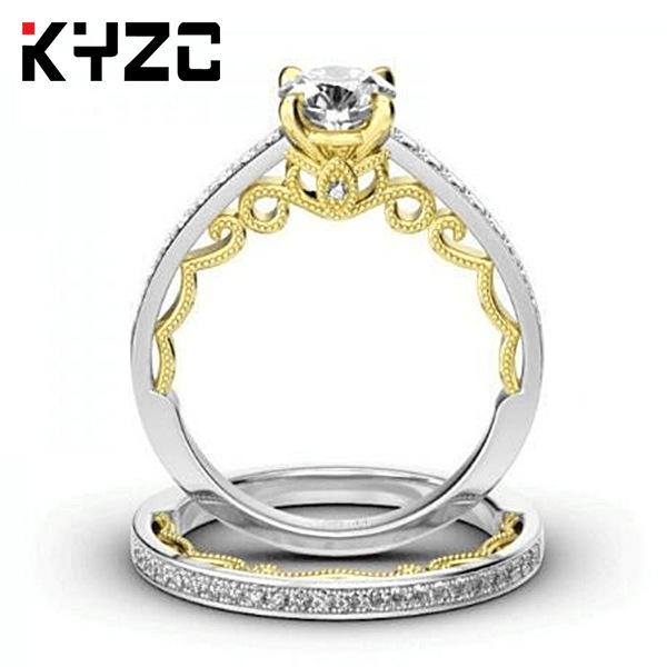 Original Design Of Jewelry, Classic Gold Six-Claw Ring, High Carbon Diamond Super Flash Wedding Ring