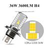 1 Peça 36W H4 9003 HB2 Lâmpada de Farol de LED para Motocicleta Feixe Alto/Baixo 6500K Branco Xenon