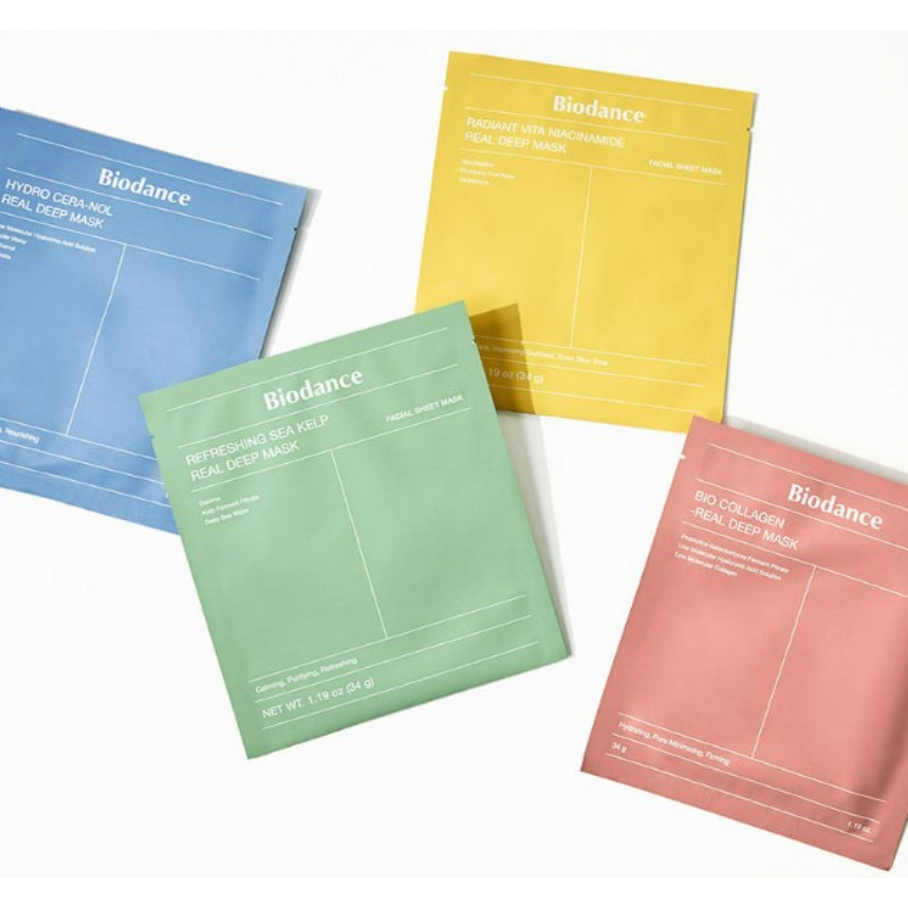 

Biodance Real Deep Mask 4 Types Set Hydrating Brightening Firming Sheet Mask Set 34g x 16pcs