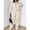 **Women 2 Piece Sweatshirt Set Zip Up Cardigan Long Pants Casual Fashion Spring Fall Outfit**