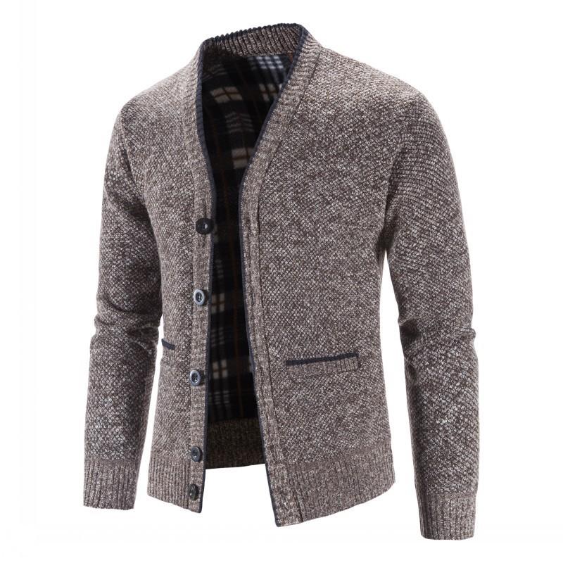Men Winter Thicker Sweaters Coats Knitted Cardigan Slim Fit Sweatercoats Knit Warm Jackets Clothes