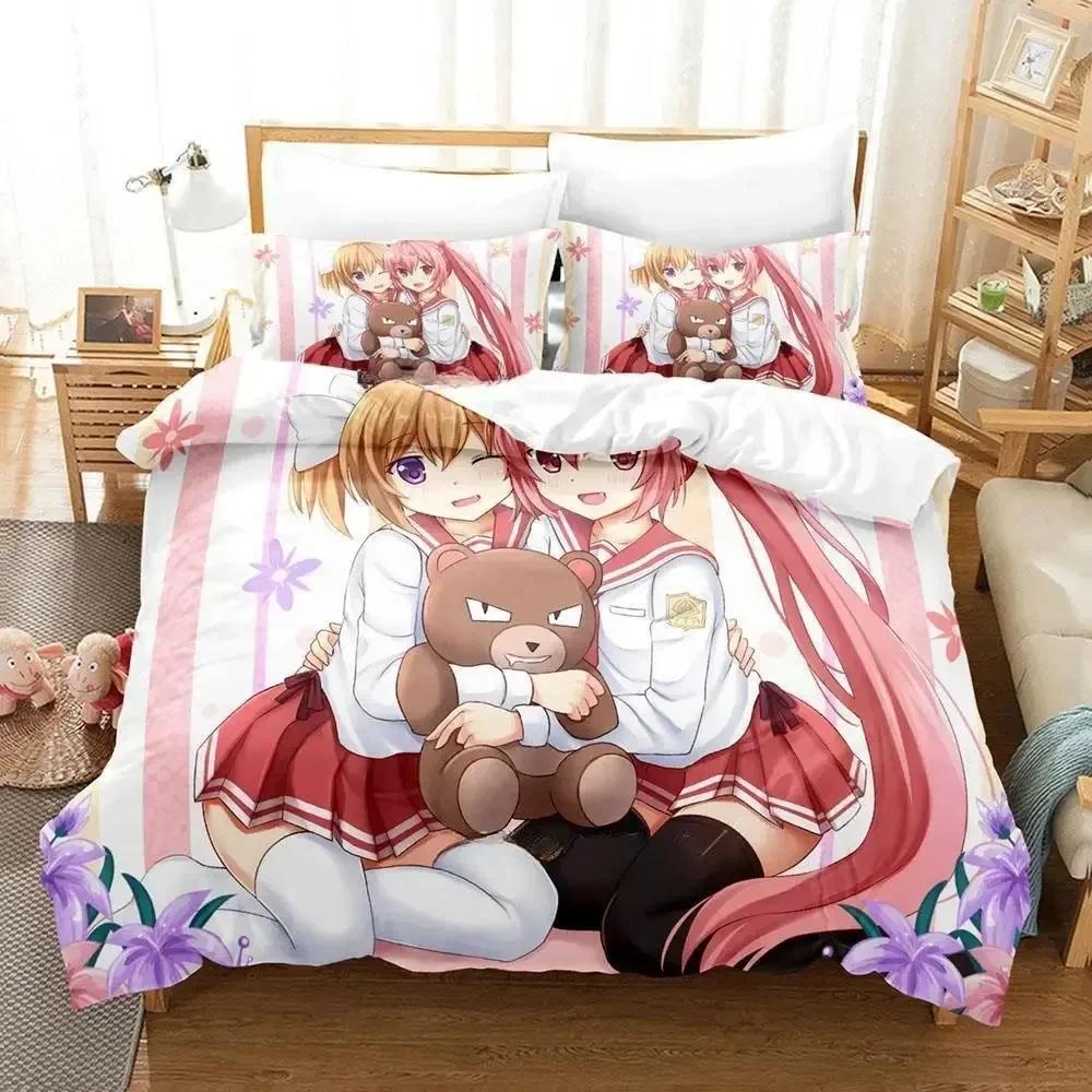 Nytt Aria The Scarlet Ammo Sängkläder Set Tecknad tre-delat set Vuxen Barn Sovrum Påslakan Set 3D-tryck Kawaii