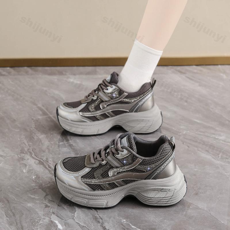 Women's Vulcanized Shoes  Autumn New Breathable Comfortable Platform Sneakers Outdoor Non Slip Height Increase Casual Shoes