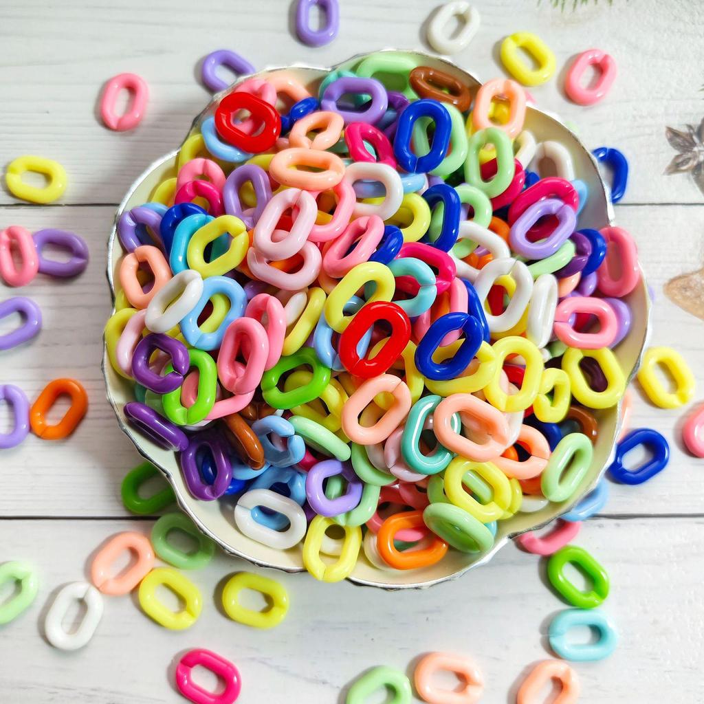 Acryl U-förmiger offener Ring 14x20mm Macaron-Farbe DIY Kettenverschluss Schmuckzubehör