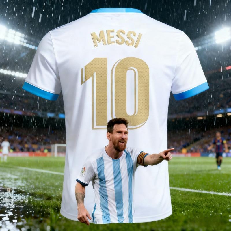 Hengyuan48 Zomer Heren Messi #10 AI Design Voetbalshirt T-shirt Buiten Dagelijks Sportshirt Sneldrogend Ademend Top 3XL