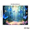 2D Flat Print Mystical Blue Butterfly Tapestry for Bedroom & Living Room Wall Art
