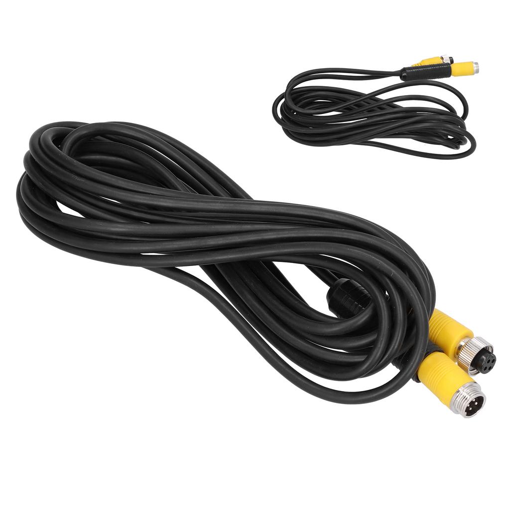 Car Video Extension Cable 4‑Pin 5m/16.4ft Male to Female Waterproof for Truck Trailer Bus Motorhome