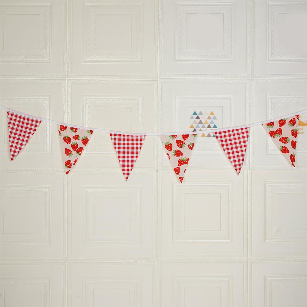 12Pcs 3.2M Long Wedding Banner Fabric Pennant Flags Wedding Hanging Decorations For Holiday Party Indoor and Outdoor