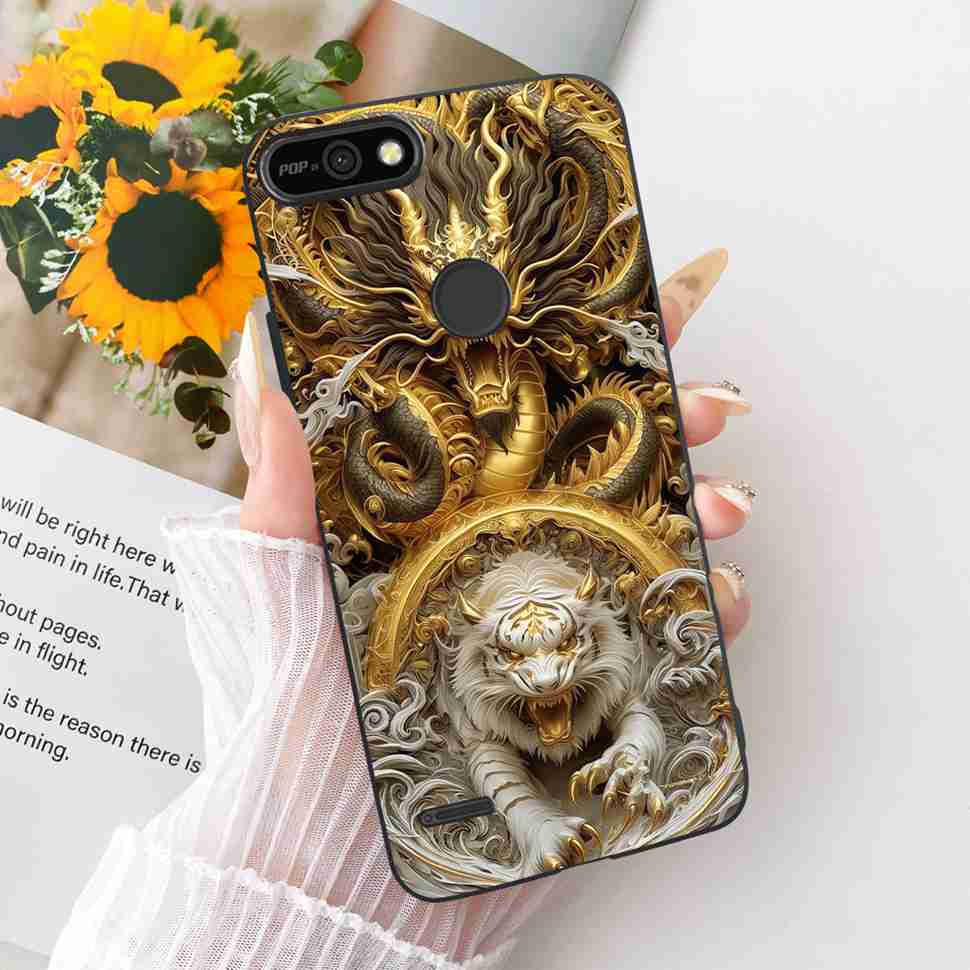 For Tecno Pop 2 F B1c Case Cartoon Lion Butterfly Silicone TPU Black Cover For Tecno Pop 2F POP 2F 5.45" Phone Cases Coque