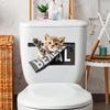 Funny Goofy Cat Toilet Seat Stickers, Creative Waterproof Removable Self-Adhesive Bathroom Decals