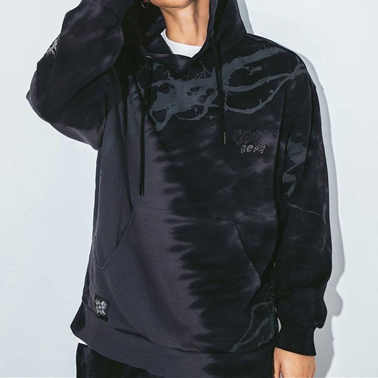Li-Ning Badfive Changan Youth Tie-Dye Loose Hoodie Unisex Hoodies Black AWDRF93-1