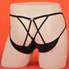 Mens Sissy Pouch Panties Lace Briefs Breathable G-String Ultra-Thin See-Through Underwear Hollow Out Exposed Butt Underpants