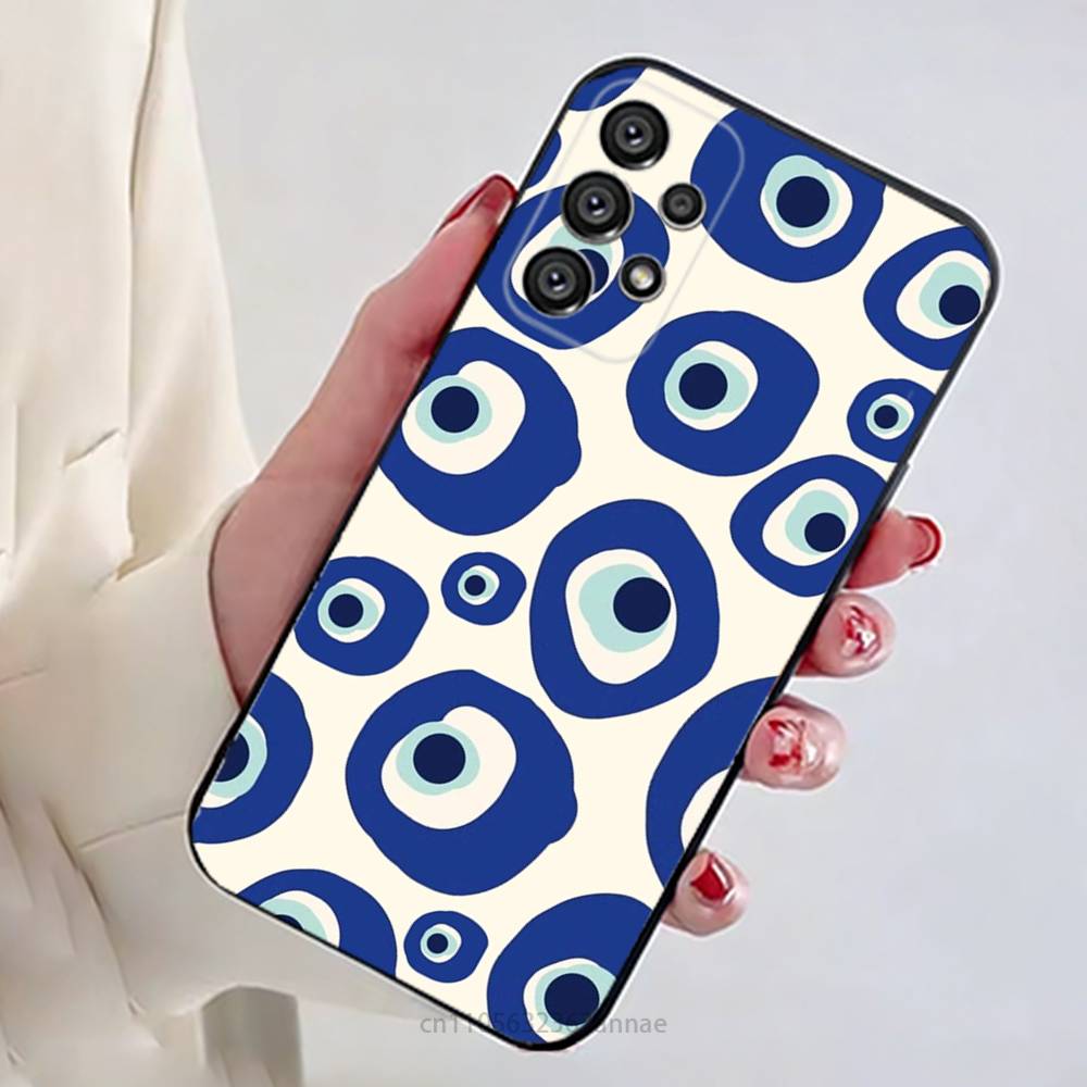 Lucky Eye Blue Evil Eye Print Phone Case for Samsung Galaxy A73,23,53,33,14,24,13,72,22,52,32,54,A34 Soft Cover