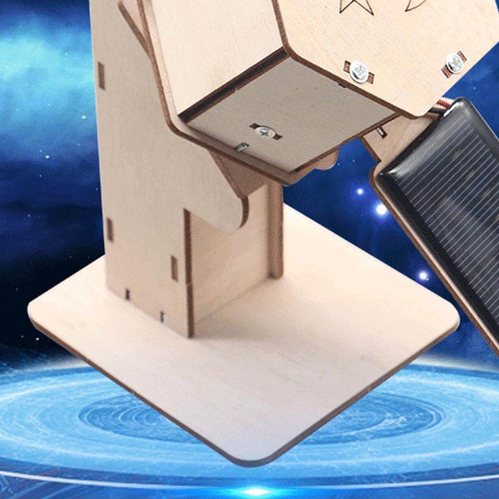 Kids 3D Wooden Puzzles Solar Power STEM Toy DIY Space Satellite Model Craft Educational Science Building Kit