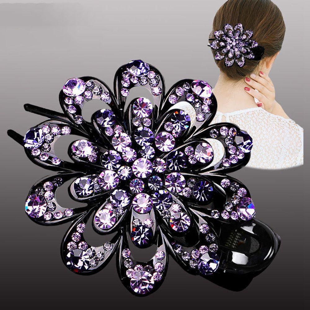 Tools Rhinestone Duckbill Clip Korean Style Hairpin Female Hair Accessories Flower Hair Clip