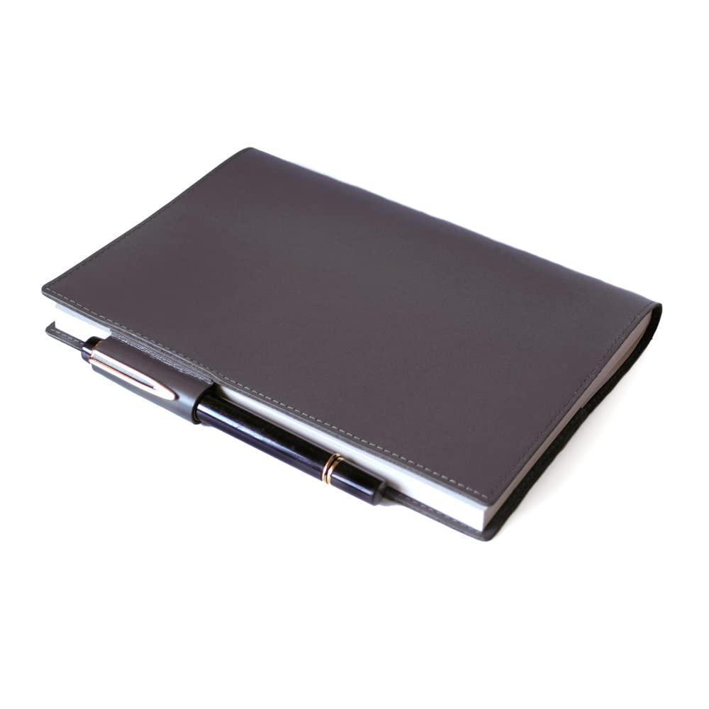 A5 size notebook cover with pen holder not (notebook included) (gray)