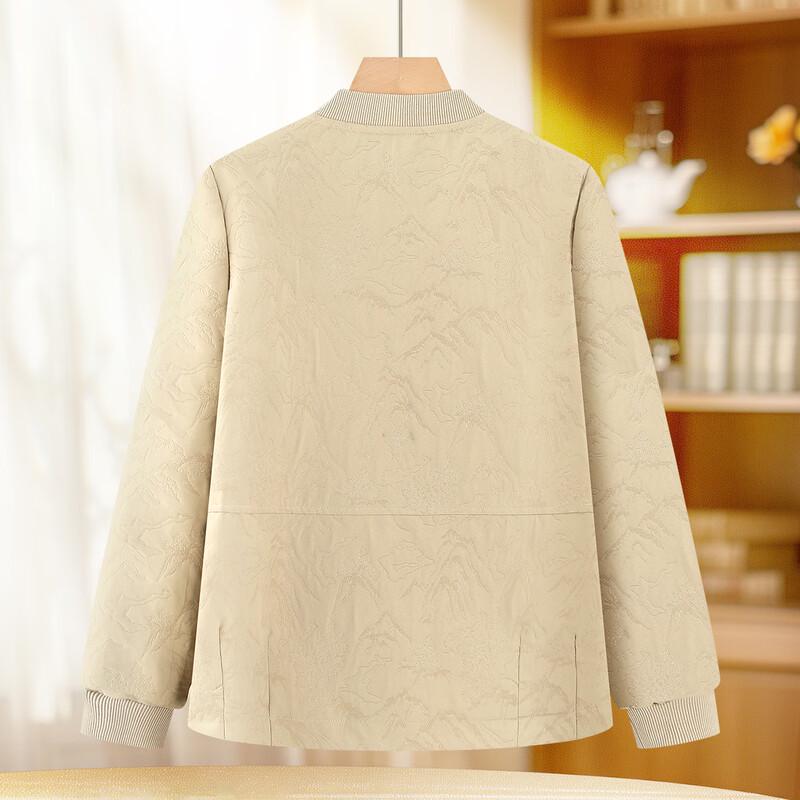 Paste Mid-Aged Women's Padded Baseball Collar Short Jacket